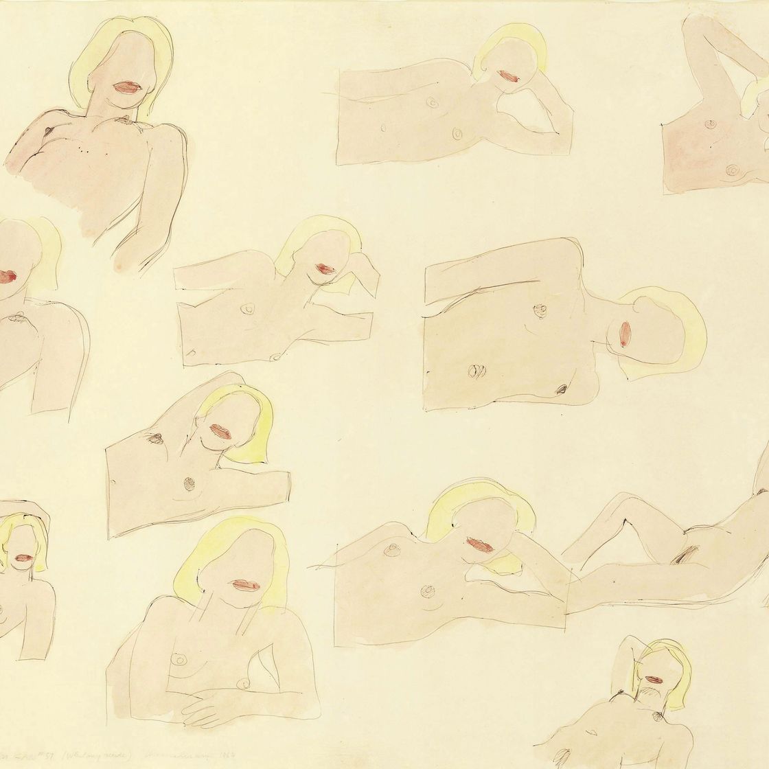 Tom Wesselmann — Этюд для фильма "Великая американская обнаженная" №57 (обнаженная Уитни)