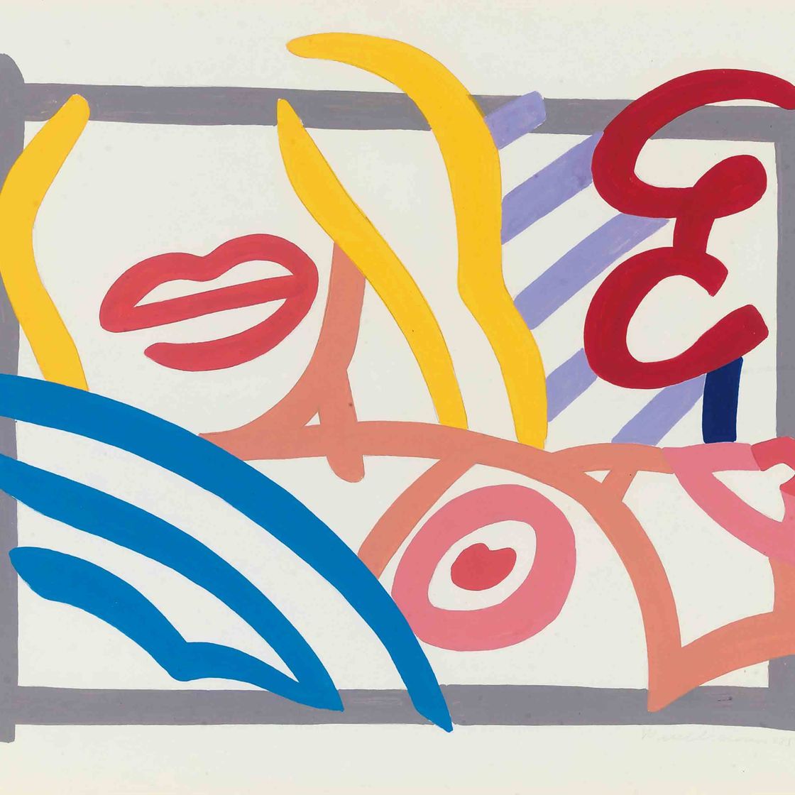 Tom Wesselmann — Кабинет для спальни блондинки с лавандовыми обоями