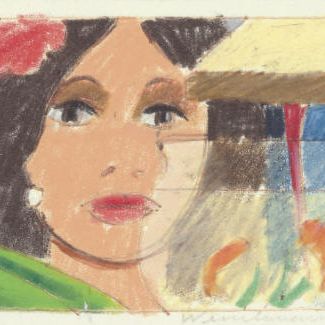Tom Wesselmann — Рисунок лица и золотой рыбки