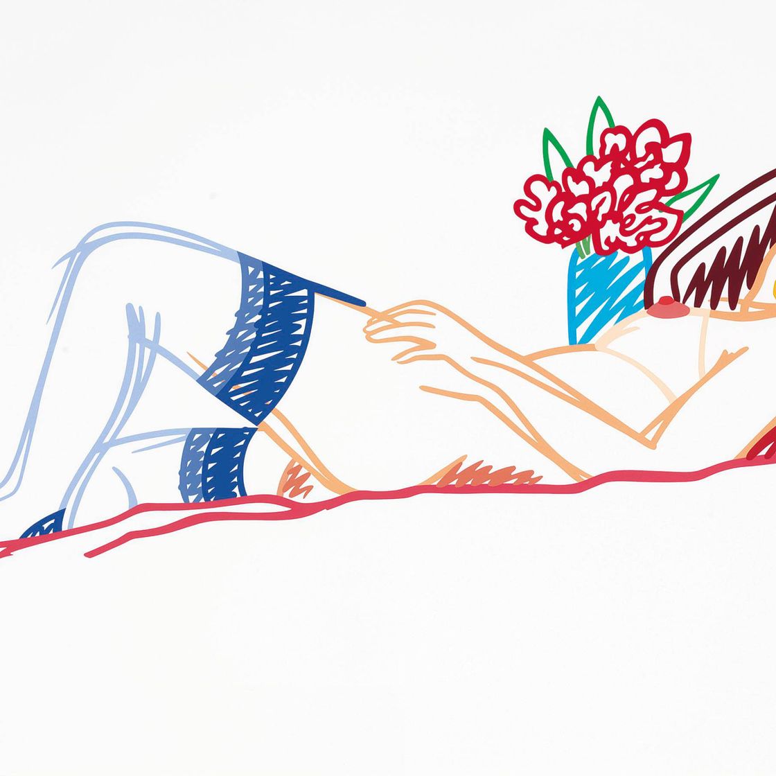 Tom Wesselmann — Обнаженная, с букетом и в чулках