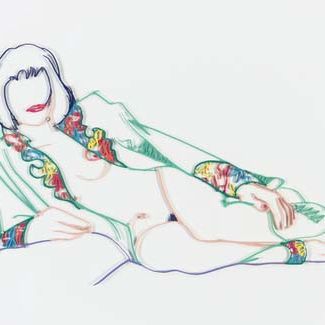 Tom Wesselmann — Моника лежит, опершись на локоть, в халате