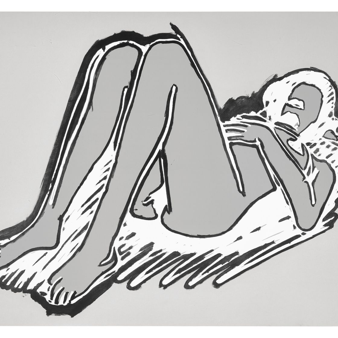 Tom Wesselmann — Моника лежит на спине, подтянув колени, изображение 1