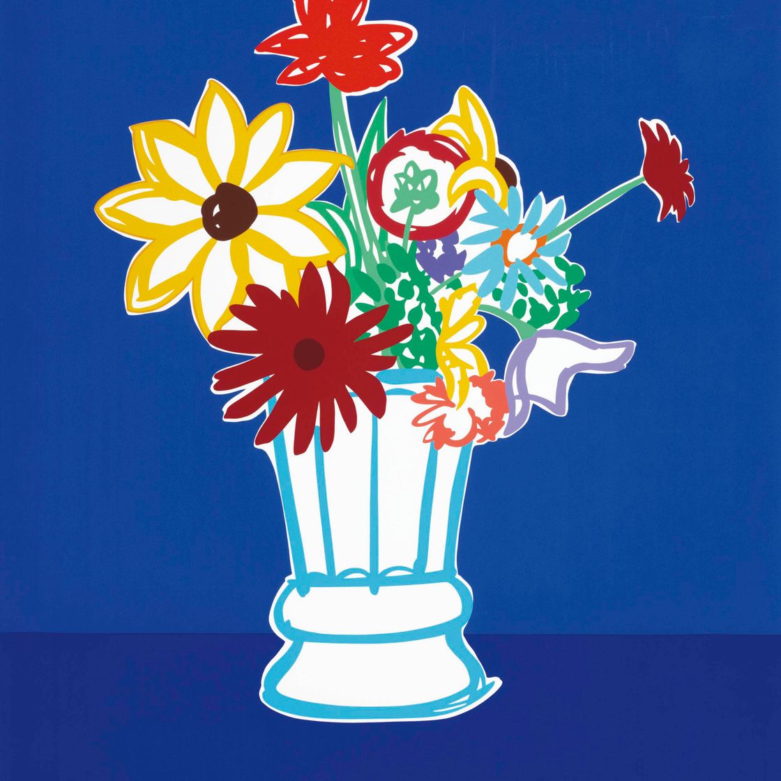 Tom Wesselmann — Деревенский букет в голубых тонах, из раскрашенных рисунков
