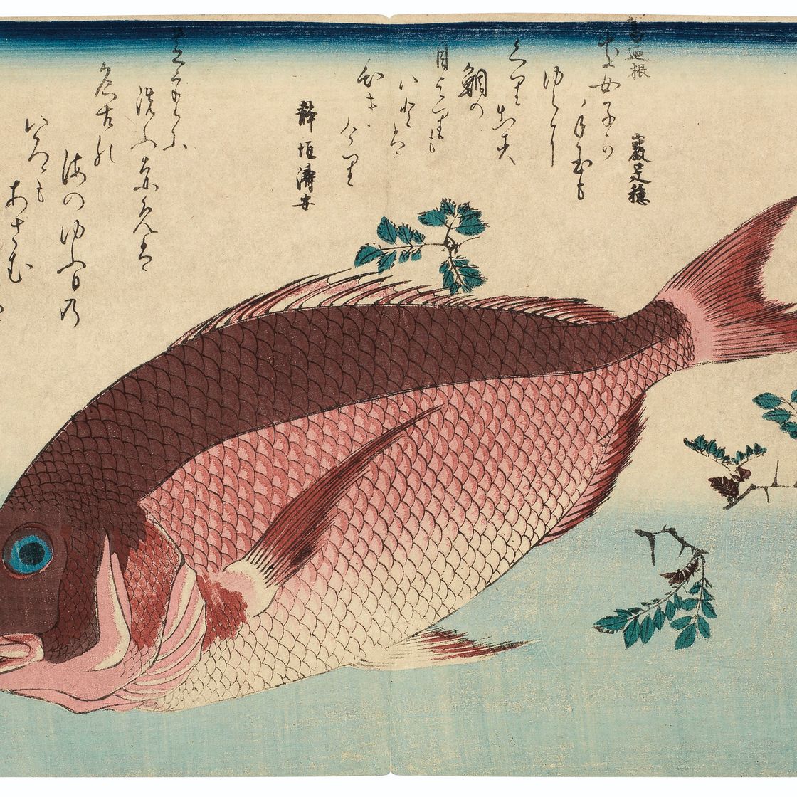 Utagawa Hiroshige — Полный набор из безымянной серии крупных рыб (Уозукуси), изображение 16