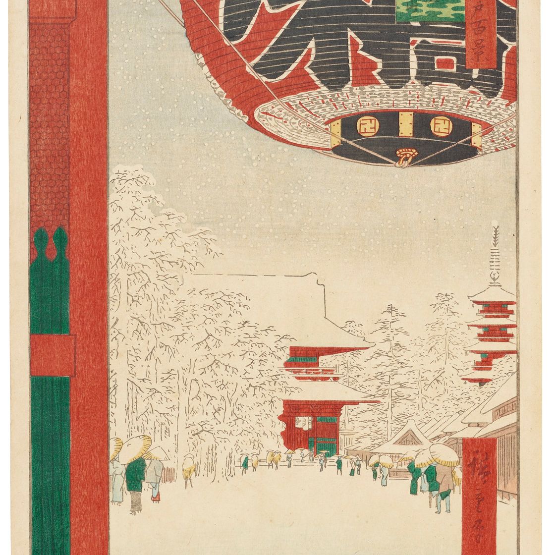 Utagawa Hiroshige — Храм Кинрюдзан, Асакуса