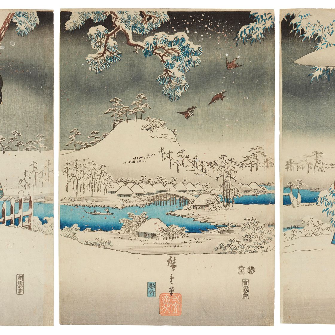 Utagawa Hiroshige — Юки-но-нагаме (вид на снег)