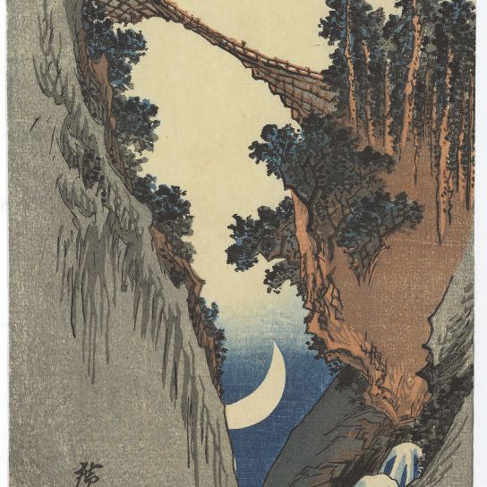 Utagawa Hiroshige — Юмихаризуки ("Полумесяц") из серии "Цуки нидзюхаккей но учи" ("Двадцать восемь видов луны")