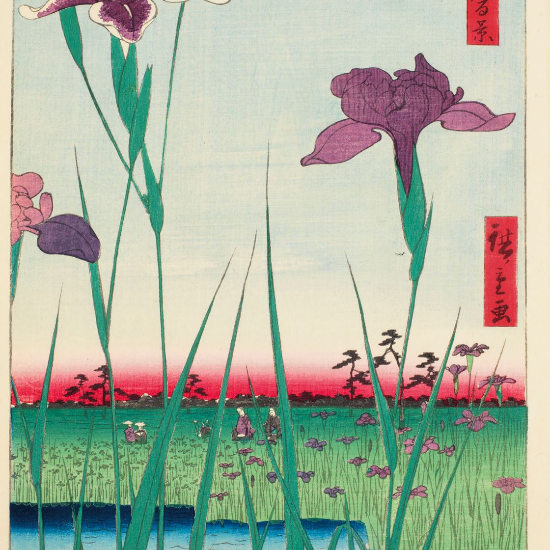 Utagawa Hiroshige — Хорикири но хана шобу (Ирисовый сад, Хорикири)