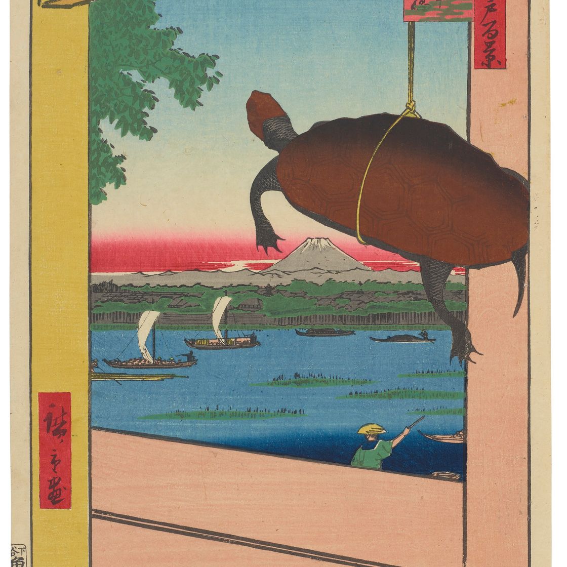 Utagawa Hiroshige — Мост Маннен, Фукагава