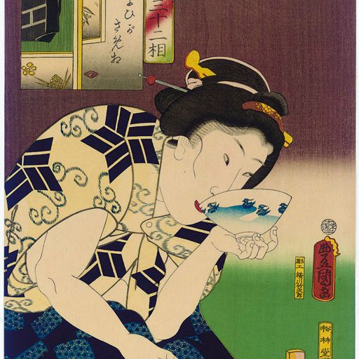 Utagawa Kunisada — Yoi ga same so (Быстро протрезвляющий тип), из серии Imayo sanjuni so (Современные тридцать два типа)