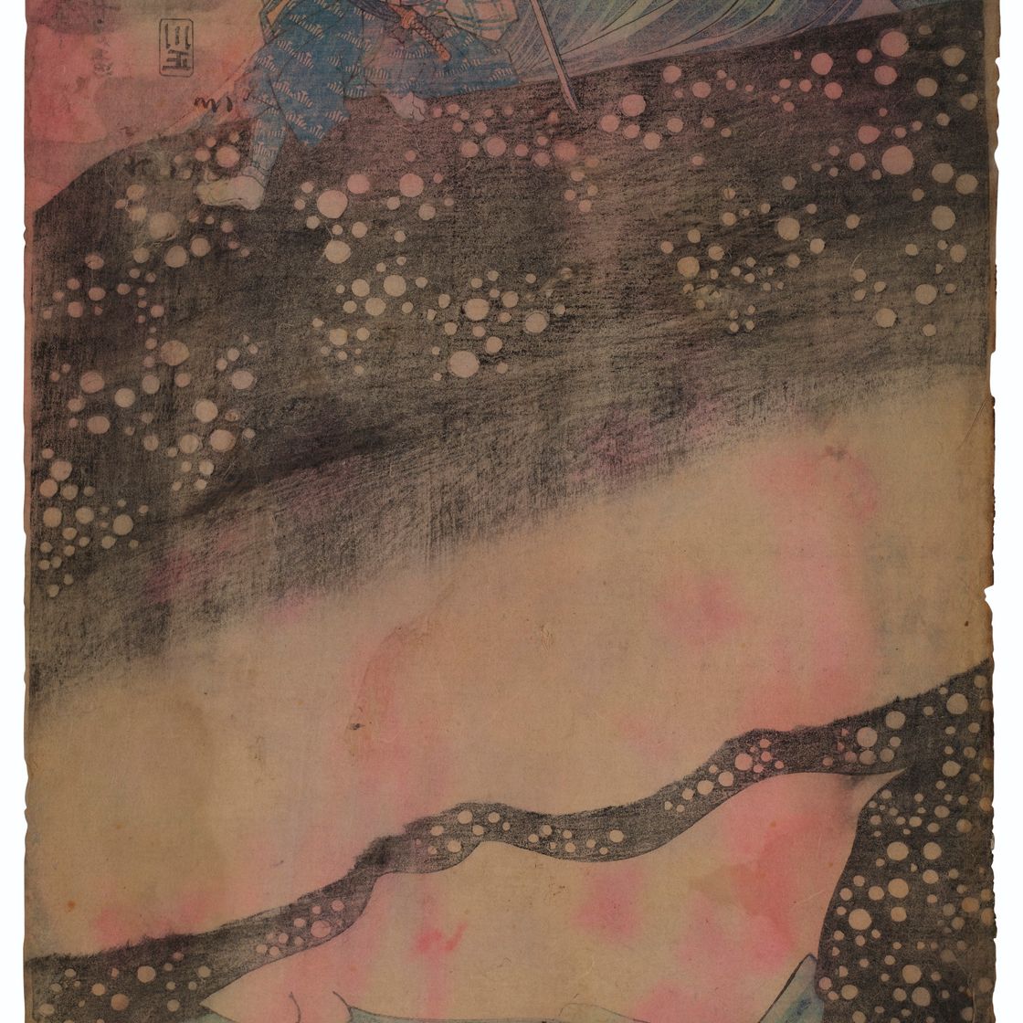 Utagawa Kuniyoshi — Миямото-но Мусаси нападает на гигантского кита, изображение 3