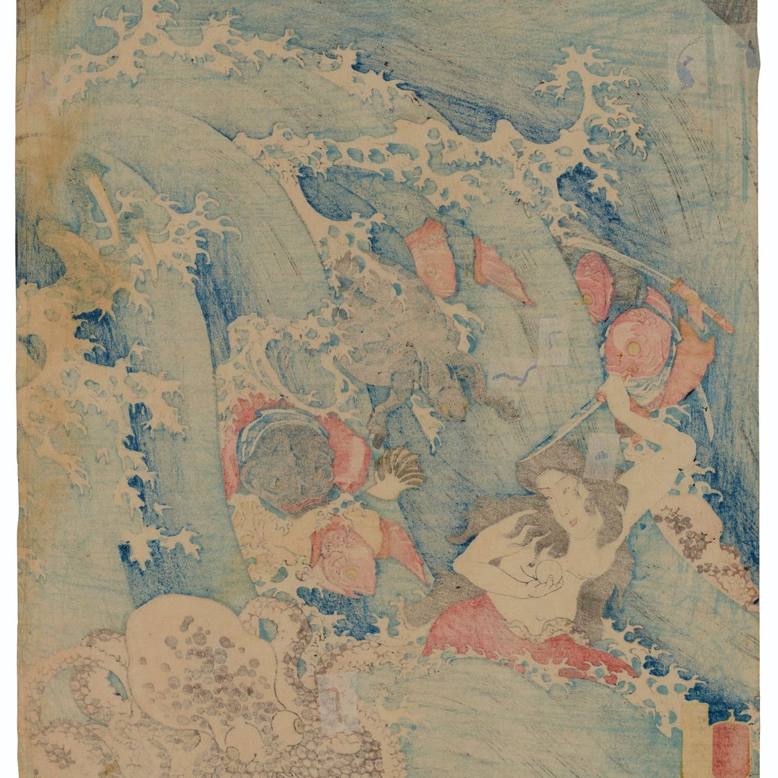 Utagawa Kuniyoshi — Таматори-химэ во дворце Рюгу (принц Таматори во дворце Рюгу), изображение 2