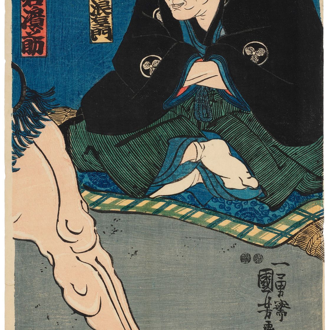 Utagawa Kuniyoshi — Борцы сумо Кагамива Хаманосукэ и Коянаги Цунекити, изображение 3
