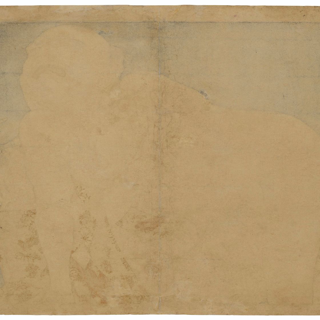Utamaro Kitagawa — Молодая женщина отбивается от изнасилования волосатым пожилым мужчиной, изображение 2