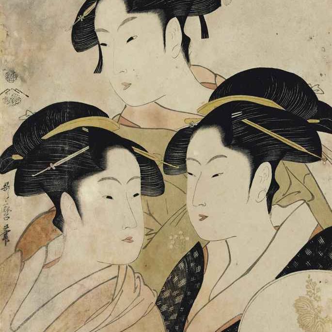 Utamaro Kitagawa — Три красавицы наших дней (Тодзи сан биджин), ок. 1793