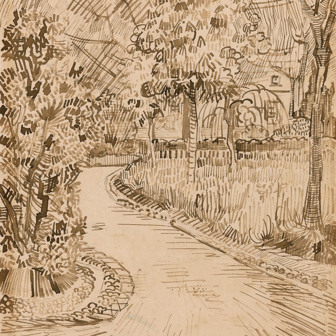 Vincent van Gogh — Парк в Арле, рядом с монетой Желтого дома, изображение 1