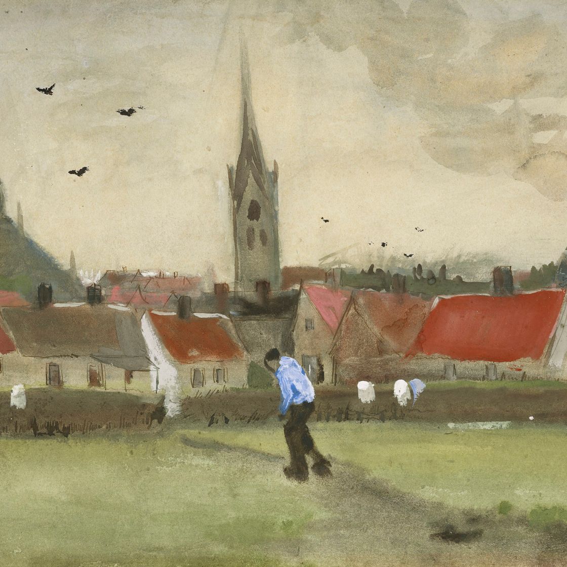 Vincent van Gogh — Уицихт над Гаагской площадью и Нью-Керк (Вид на Гаагу с Нью-Керка), изображение 1