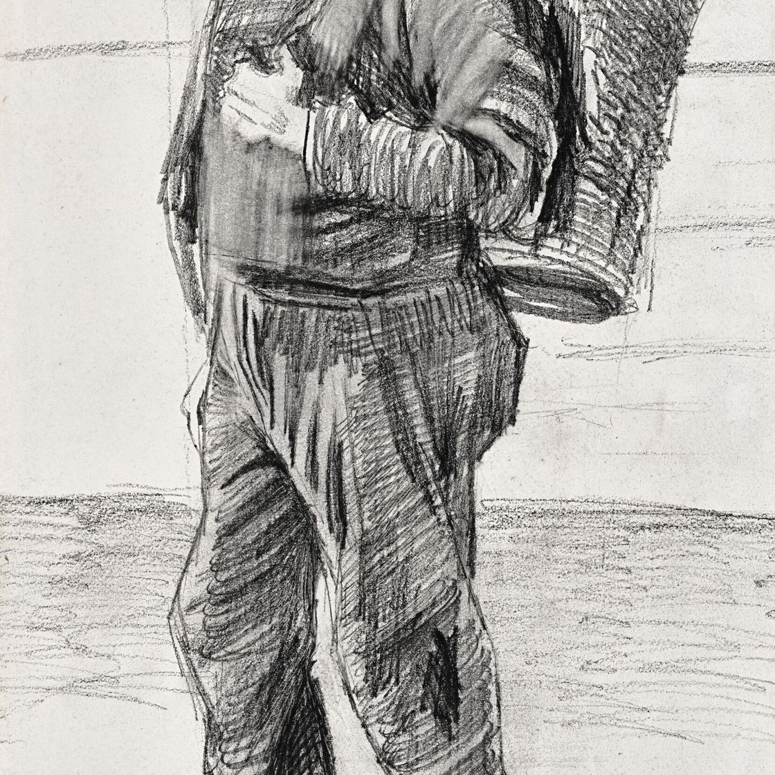 Vincent van Gogh — Виссер встретил Эна Манда на зейнском Раге (Рыбак с корзиной на спине), изображение 1