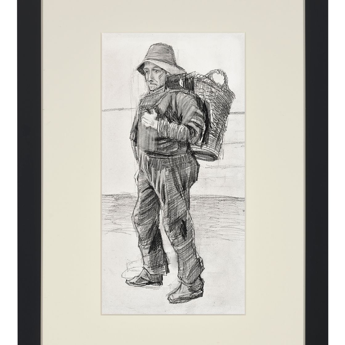 Vincent van Gogh — Виссер встретил Эна Манда на зейнском Раге (Рыбак с корзиной на спине), изображение 2