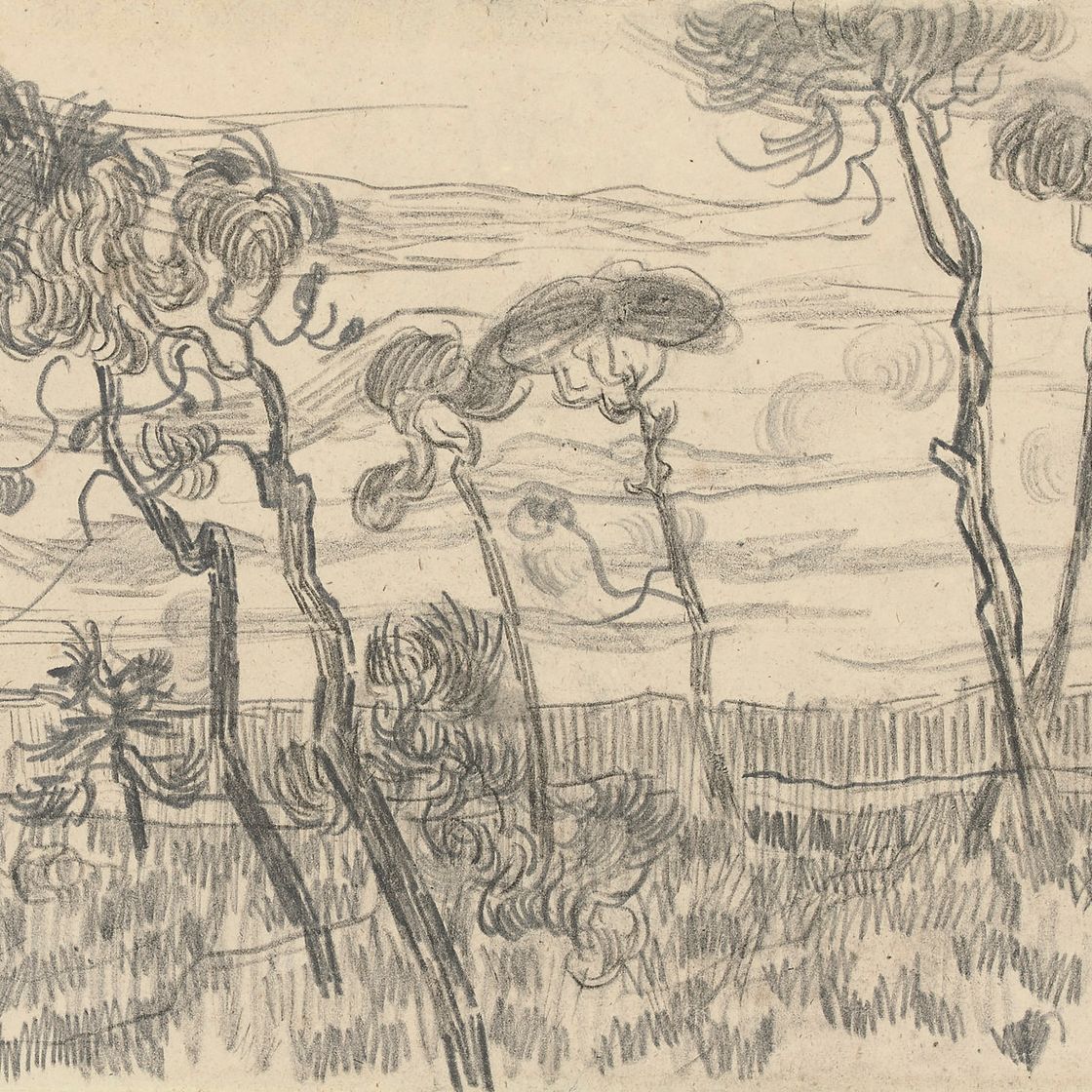 Vincent van Gogh — Шесть сосен у стены вольера