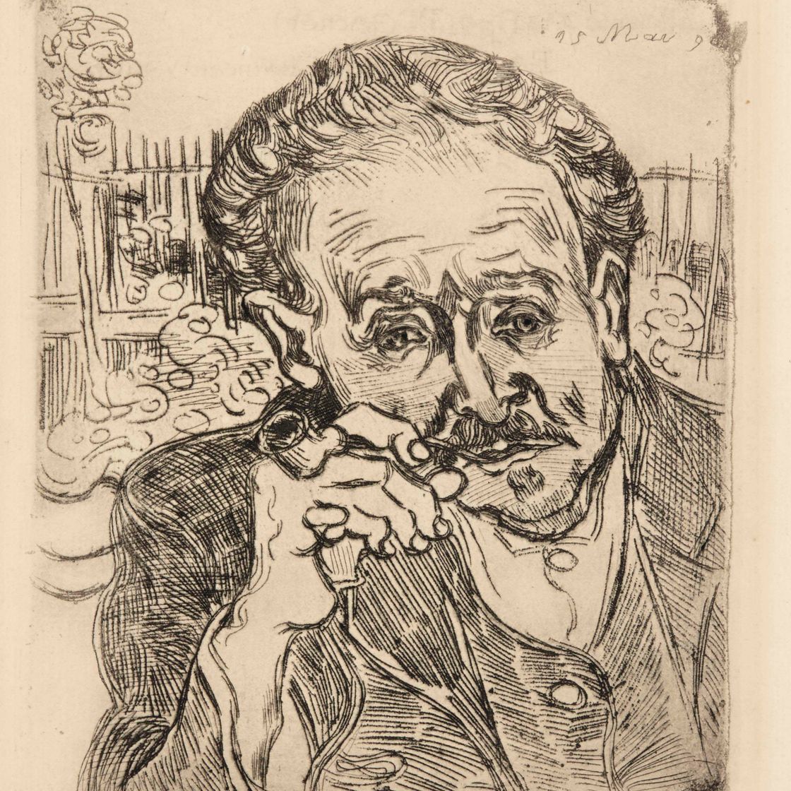 Vincent van Gogh — Портрет доктора Гаше: Человек с трубкой