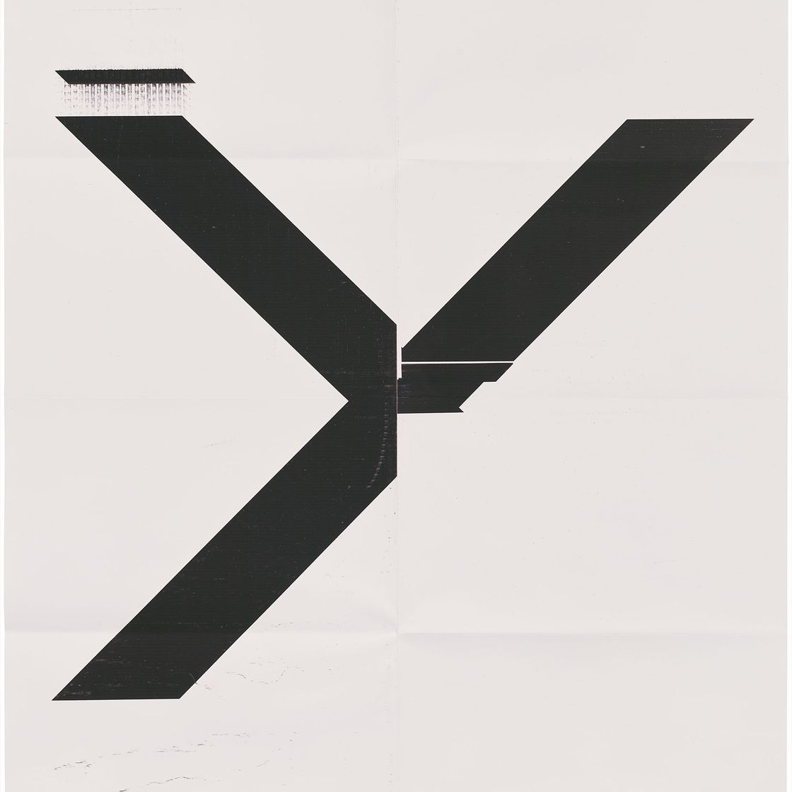 Wade Guyton — X Плакат (без названия, 2007, Epson UltraChrome для струйной печати на льняной основе, 84 x 69 дюймов, WG1211)
