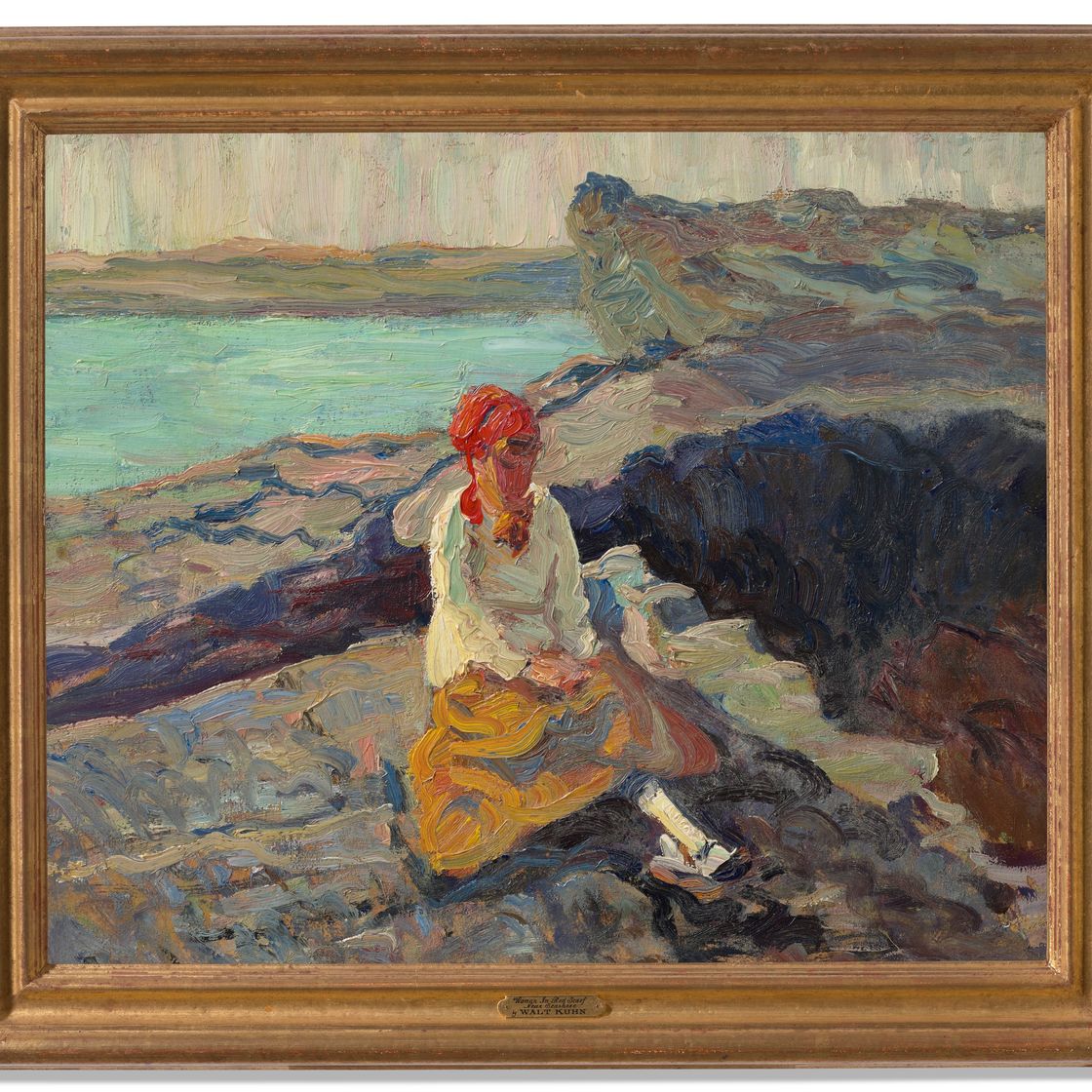 Walt Kuhn — Женщина в красном шарфе на берегу моря, изображение 2
