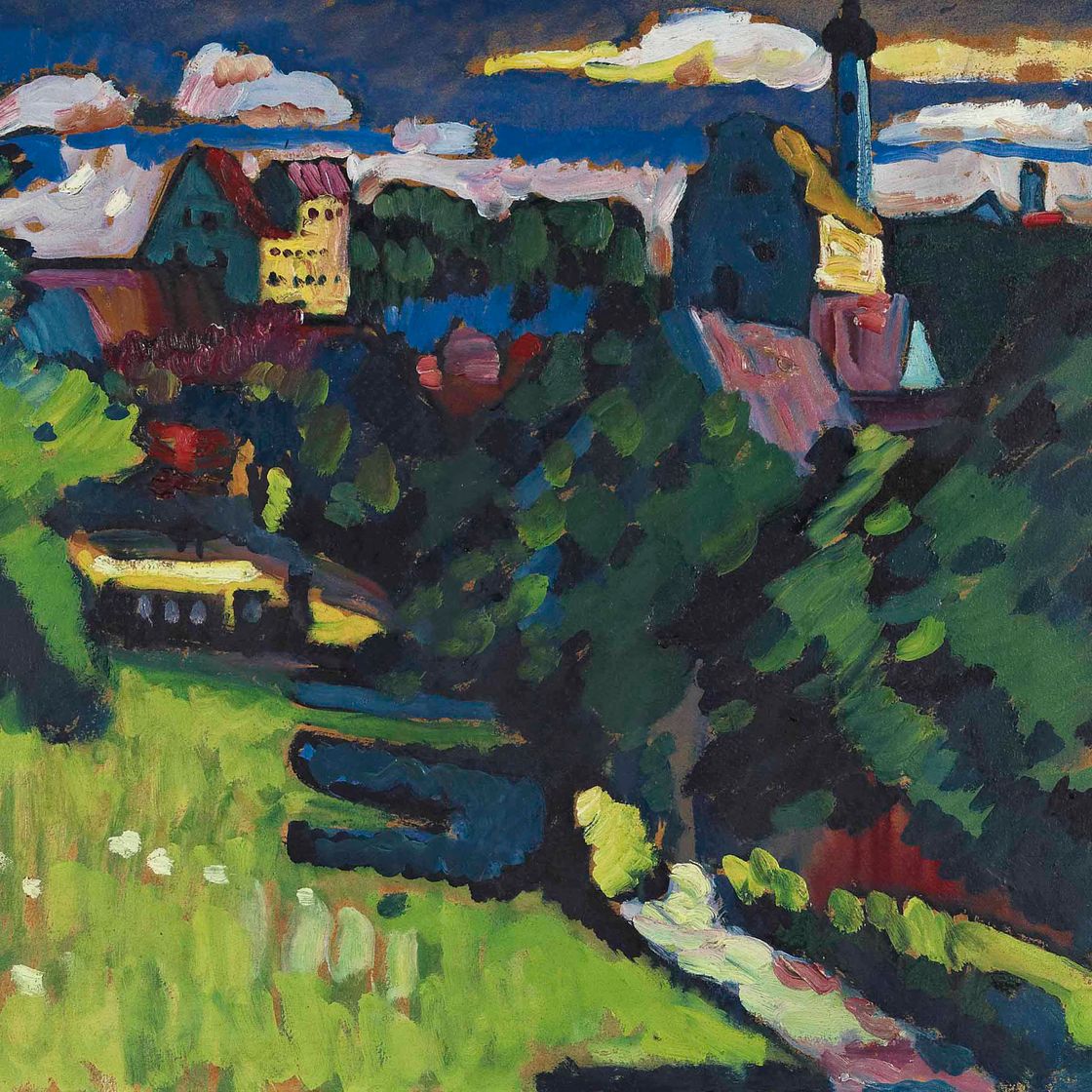 Wassily Kandinsky — Мурнау - Анзихт-мит-Бург, Церковь и Айзенбан
