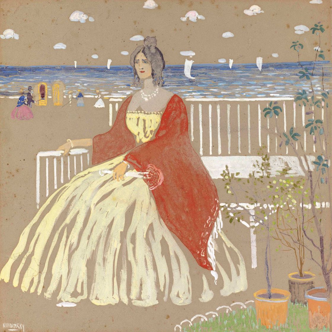 Wassily Kandinsky — На чужой земле (На берегу моря, или Женщина у моря)