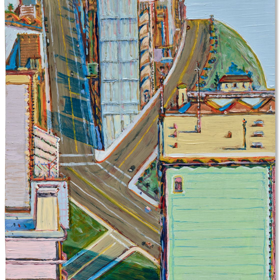 Wayne Thiebaud — Спускающийся по склону перекресток, изображение 1