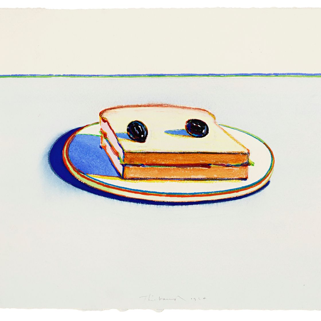 Wayne Thiebaud — Бутерброд с сыром и оливками, изображение 1