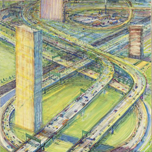 Wayne Thiebaud — Без названия (городской пейзаж)