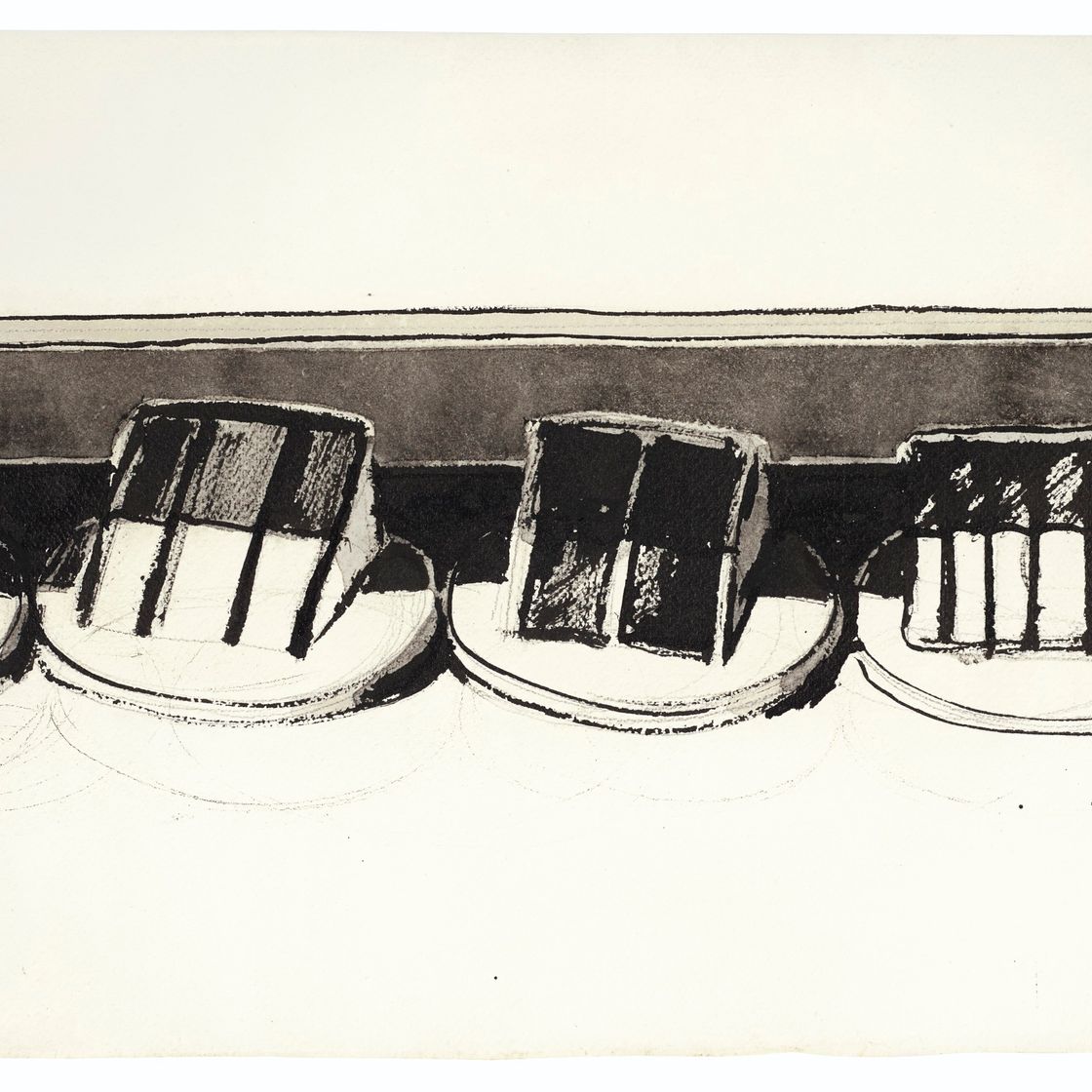 Wayne Thiebaud — Ряд слоеных пирожных