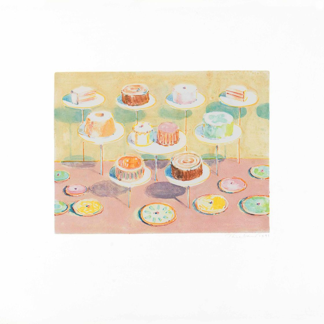 Wayne Thiebaud — Без названия (витрина с тортом)
