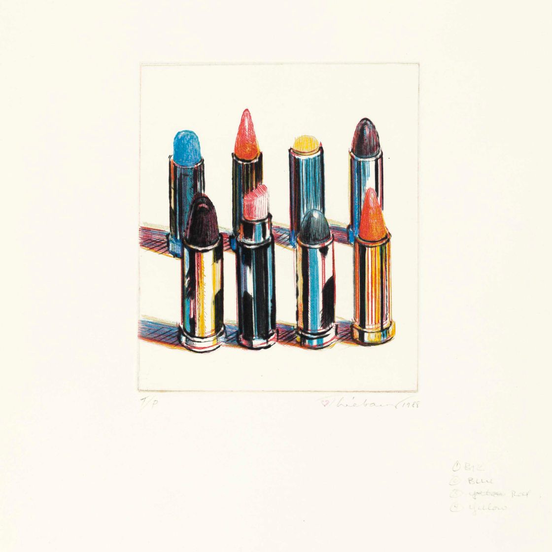 Wayne Thiebaud — Восемь помад для губ