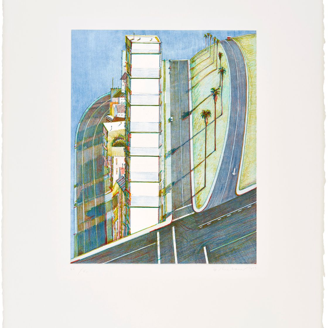 Wayne Thiebaud — Пальмовый гребень, с недавних гравюр II, изображение 3