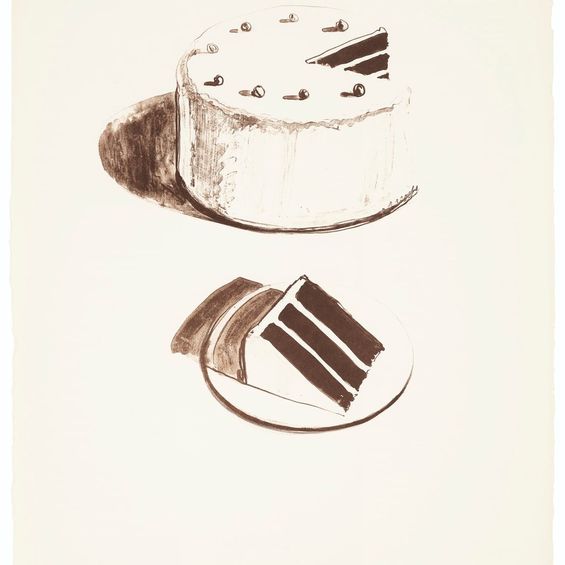 Wayne Thiebaud — Шоколадный торт из семи натюрмортов и кролика