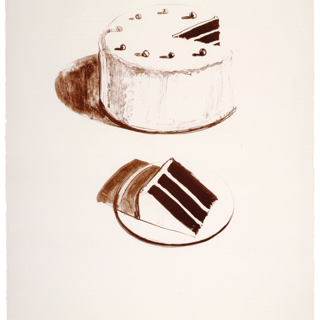 Wayne Thiebaud — Шоколадный торт из семи натюрмортов и кролика