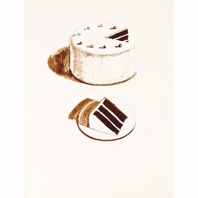 Wayne Thiebaud — Шоколадный торт из семи натюрмортов и кролика