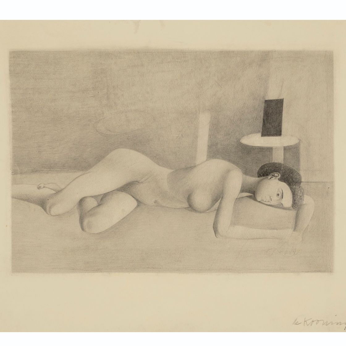 Willem de Kooning — Лежащая обнаженная (Джульетта Браунер), изображение 1