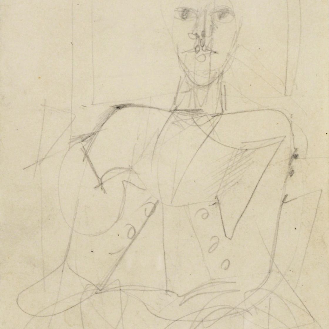 Willem de Kooning — Без названия (Сидящая мужская фигура)