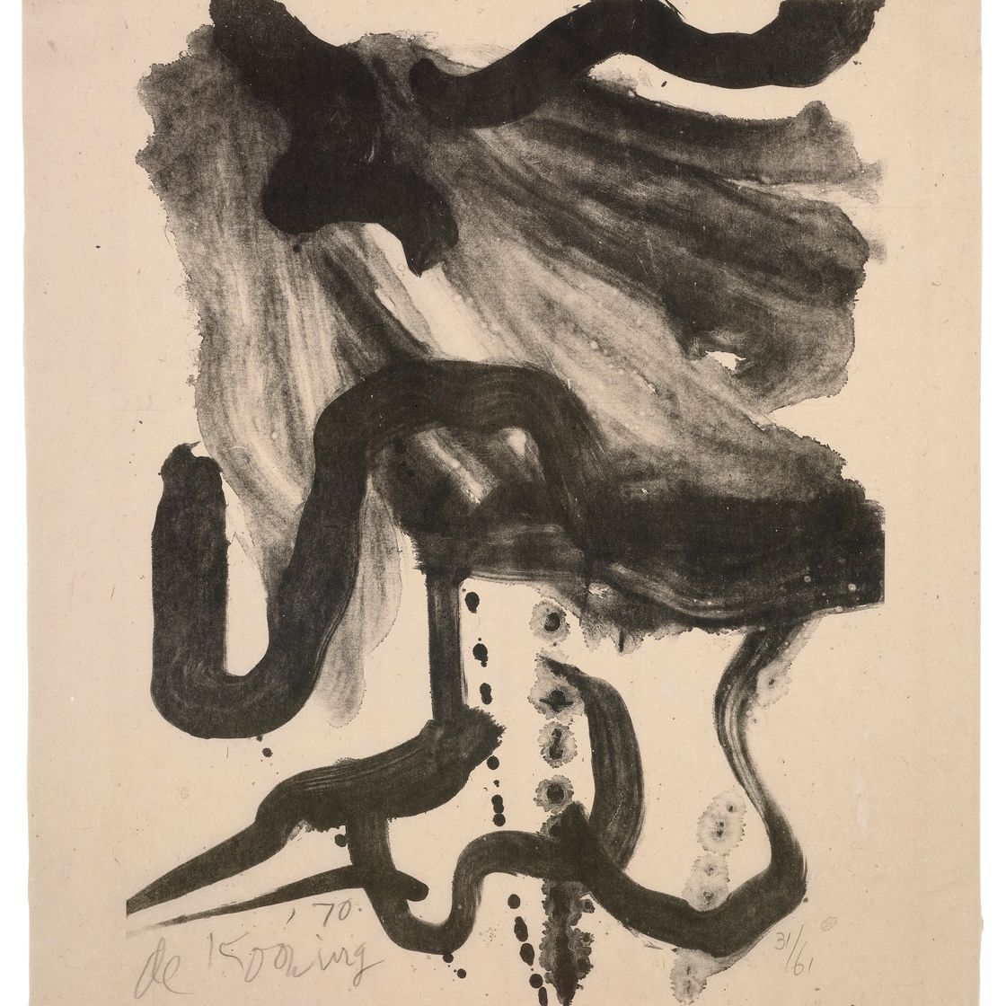 Willem de Kooning — Женщина в корсете и с длинными волосами, изображение 1
