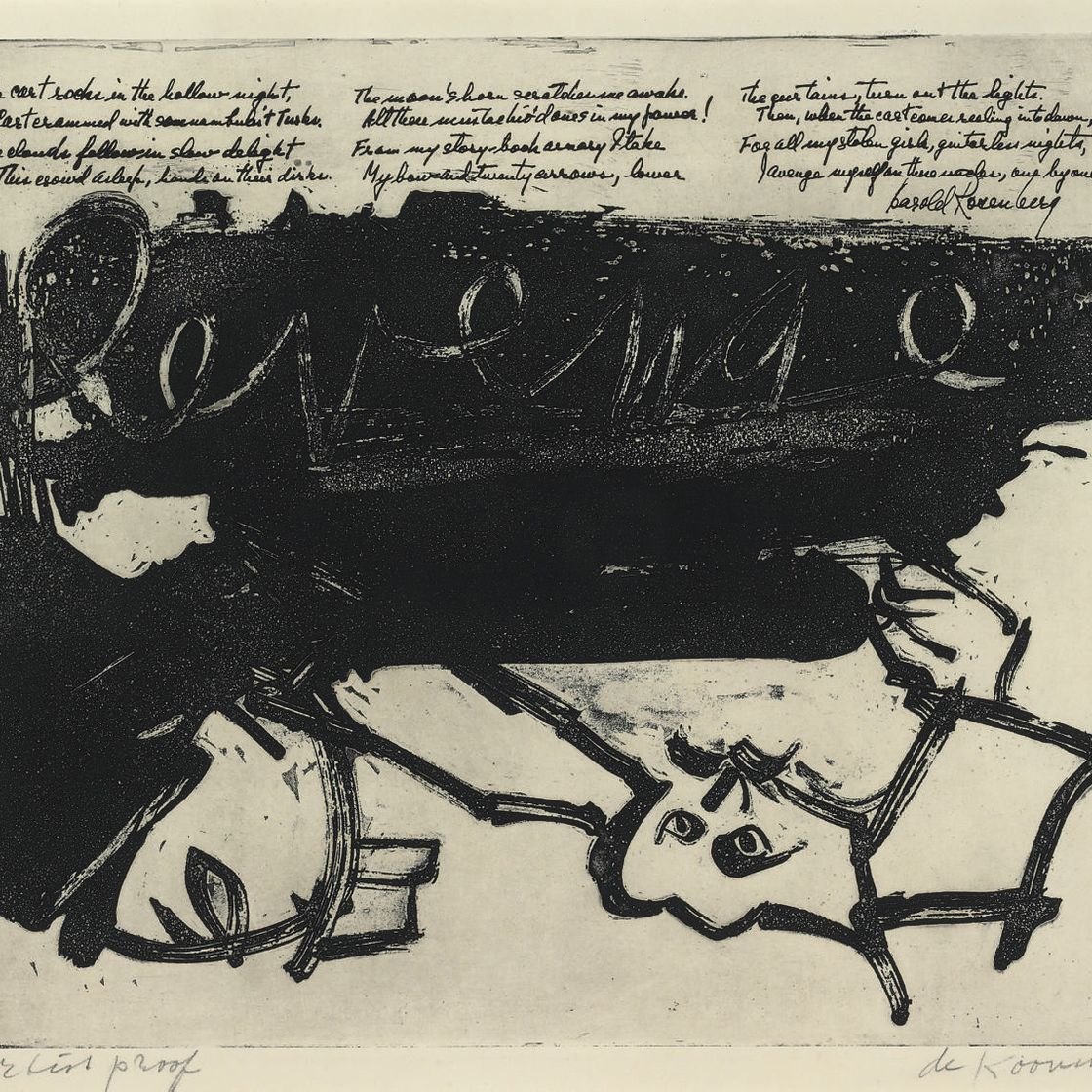 Willem de Kooning — Месть, из 21 гравюры и стихотворения (Грэм 1)
