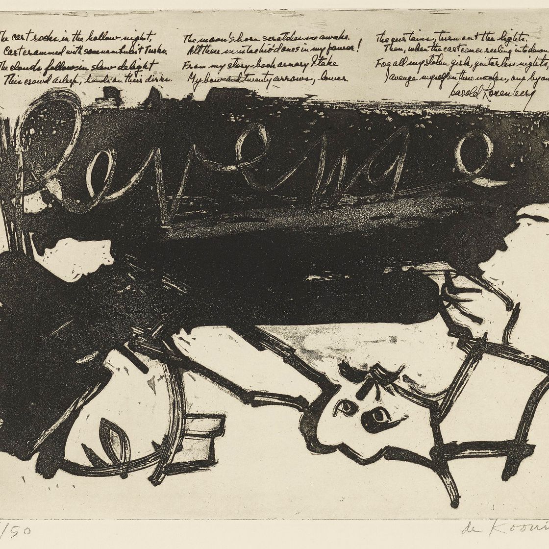 Willem de Kooning — Месть, из 21 гравюры и стихотворения
