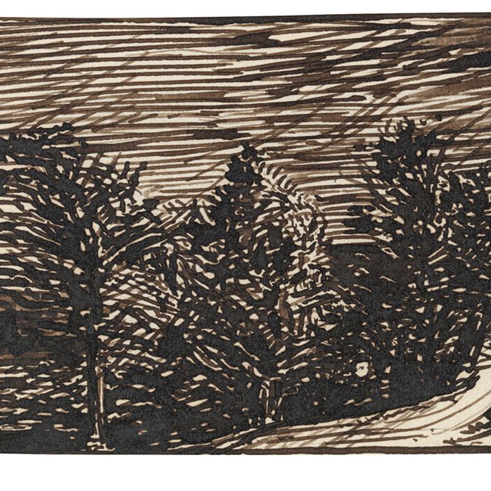 William Blake — Три пейзажных исследования: воскресное утро; субботний вечер; и лесистый пейзаж с забором