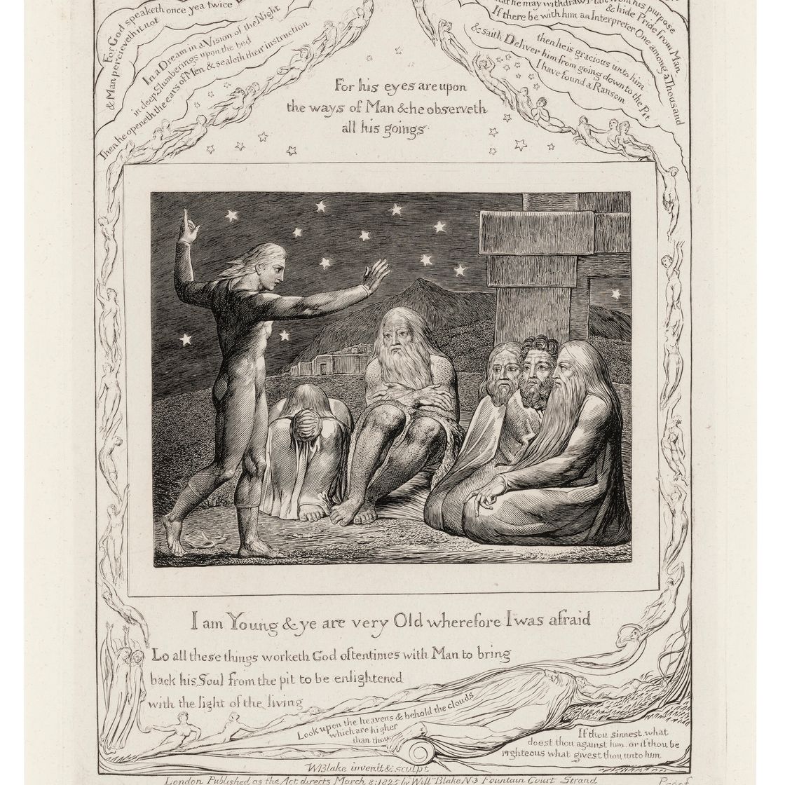 William Blake — Иллюстрации к Книге Иова, изображение 14