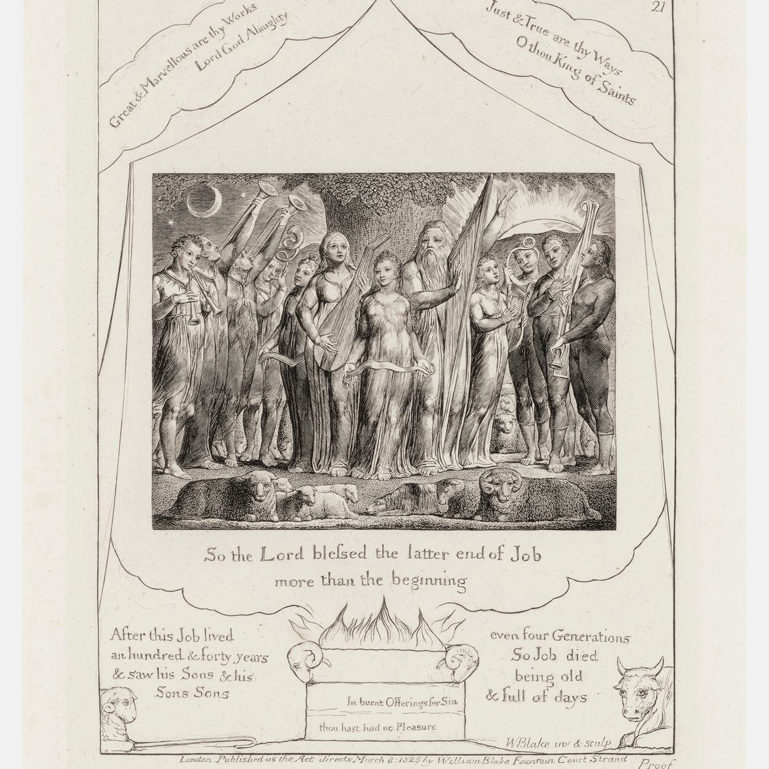 William Blake — Иллюстрации к Книге Иова, изображение 23