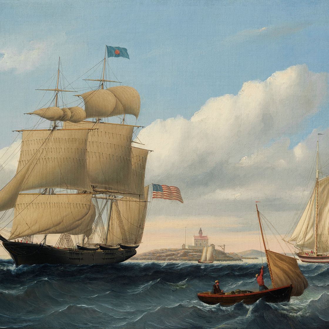 William Bradford — Китобойное судно "Эмма К. Джонс" у берегов Раунд-Хиллз, Нью-Бедфорд
