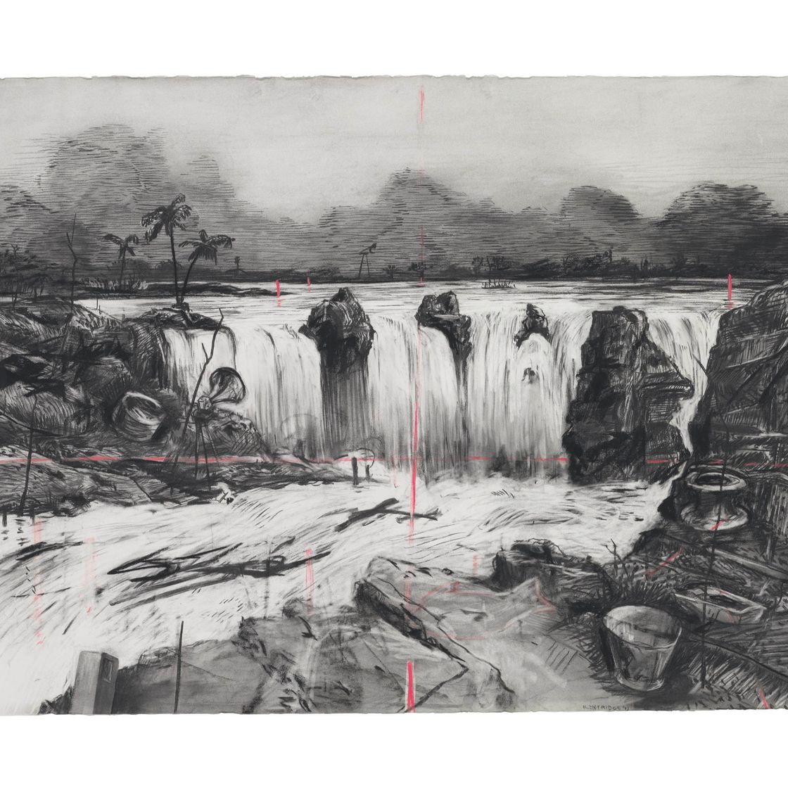 William Kentridge — Рисунок из серии "Колониальные пейзажи"