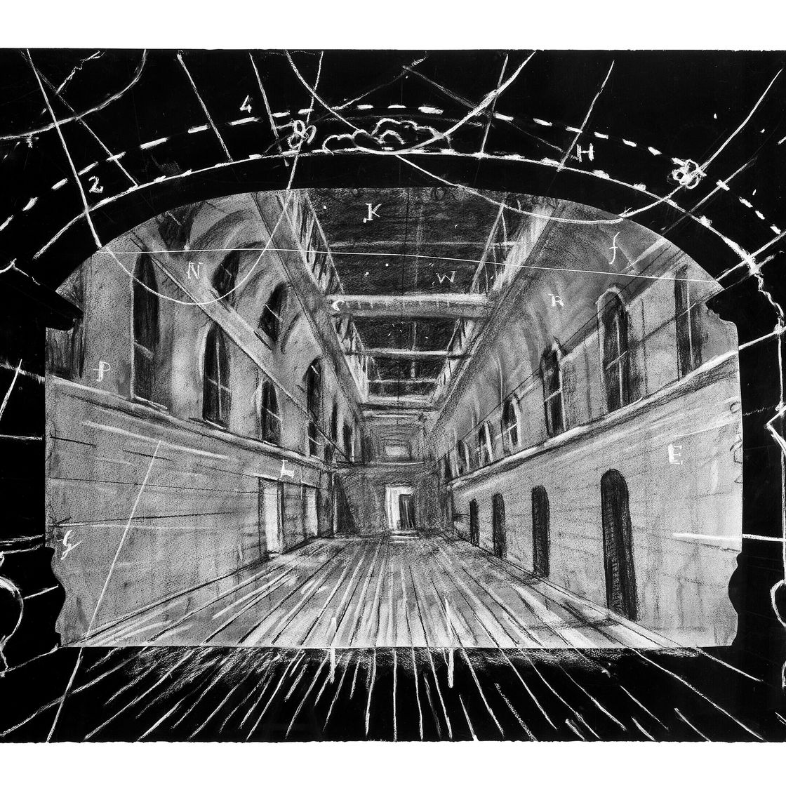 William Kentridge — Рисунок из фильма "Подготовка флейты" (Сценическая постановка)